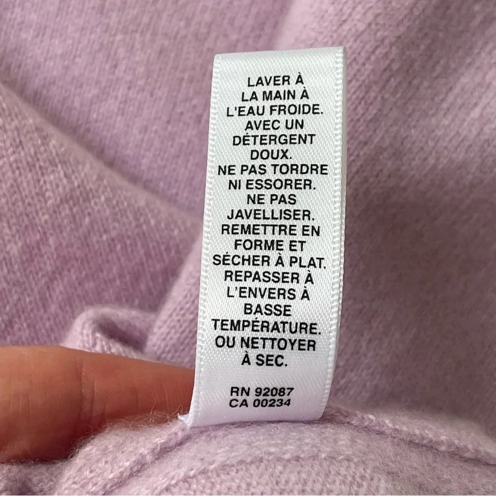 Saks fifth avenue 100% cashmere v neck pullover sweater long sleeve lilac SZ XS
